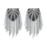 Maxbell Tassel Link Chain Epaulet Stylish Uniform Decor for Proms Party Banquets Argent