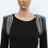 Maxbell Tassel Link Chain Epaulet Stylish Uniform Decor for Proms Party Banquets Argent