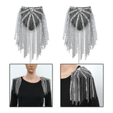 Maxbell Tassel Link Chain Epaulet Stylish Uniform Decor for Proms Party Banquets Argent