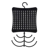 Maxbell Jewelry Wall Storage Necklace Earring Holder with Hanging Hooks Black