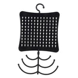 Maxbell Jewelry Wall Storage Necklace Earring Holder with Hanging Hooks Black