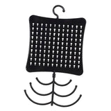 Maxbell Jewelry Wall Storage Necklace Earring Holder with Hanging Hooks Black