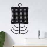 Maxbell Jewelry Wall Storage Necklace Earring Holder with Hanging Hooks Black