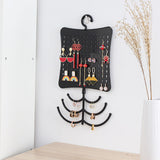 Maxbell Jewelry Wall Storage Necklace Earring Holder with Hanging Hooks Black