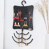 Maxbell Jewelry Wall Storage Necklace Earring Holder with Hanging Hooks Black