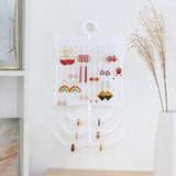 Maxbell Jewelry Wall Storage Necklace Earring Holder with Hanging Hooks White