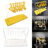 Maxbell Hangers Clear Acrylic Jewelry Display Rack Transparent for Storage Rack Golden