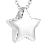 Maxbell Small Star Urn Necklace Memorial Pendant Urn Holder for Pet Perfume Husband Argent