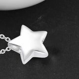 Maxbell Small Star Urn Necklace Memorial Pendant Urn Holder for Pet Perfume Husband Argent