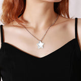 Maxbell Small Star Urn Necklace Memorial Pendant Urn Holder for Pet Perfume Husband Argent