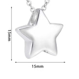 Maxbell Small Star Urn Necklace Memorial Pendant Urn Holder for Pet Perfume Husband Argent