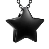 Maxbell Small Star Urn Necklace Memorial Pendant Urn Holder for Pet Perfume Husband Black