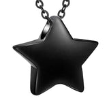 Maxbell Small Star Urn Necklace Memorial Pendant Urn Holder for Pet Perfume Husband Black