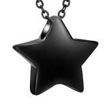 Maxbell Small Star Urn Necklace Memorial Pendant Urn Holder for Pet Perfume Husband Black
