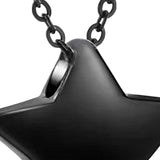 Maxbell Small Star Urn Necklace Memorial Pendant Urn Holder for Pet Perfume Husband Black