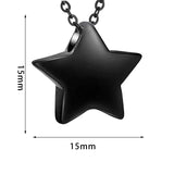 Maxbell Small Star Urn Necklace Memorial Pendant Urn Holder for Pet Perfume Husband Black