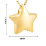 Maxbell Small Star Urn Necklace Memorial Pendant Urn Holder for Pet Perfume Husband Aureate