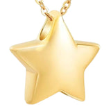 Maxbell Small Star Urn Necklace Memorial Pendant Urn Holder for Pet Perfume Husband Aureate