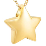 Maxbell Small Star Urn Necklace Memorial Pendant Urn Holder for Pet Perfume Husband Aureate