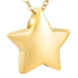 Maxbell Small Star Urn Necklace Memorial Pendant Urn Holder for Pet Perfume Husband Aureate