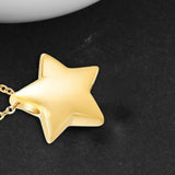 Maxbell Small Star Urn Necklace Memorial Pendant Urn Holder for Pet Perfume Husband Aureate