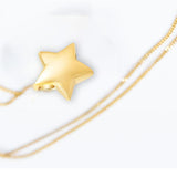 Maxbell Small Star Urn Necklace Memorial Pendant Urn Holder for Pet Perfume Husband Aureate