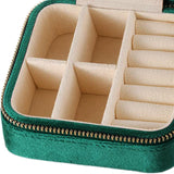 Maxbell Jewelry Box Organizer Gift Small Double Layer for Rings Bracelets Girls Blackish green