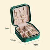 Maxbell Jewelry Box Organizer Gift Small Double Layer for Rings Bracelets Girls Blackish green