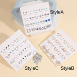 Maxbell Mixed Stud Earrings Set Ornaments Shiny for Women Men Birthday Valentines StyleA