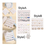 Maxbell Mixed Stud Earrings Set Ornaments Shiny for Women Men Birthday Valentines StyleA