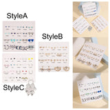 Maxbell Mixed Stud Earrings Set Ornaments Shiny for Women Men Birthday Valentines StyleA