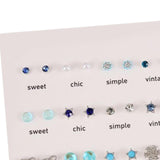 Maxbell Mixed Stud Earrings Set Ornaments Shiny for Women Men Birthday Valentines StyleA