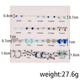Maxbell Mixed Stud Earrings Set Ornaments Shiny for Women Men Birthday Valentines StyleA