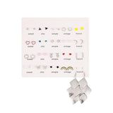 Maxbell Mixed Stud Earrings Set Ornaments Shiny for Women Men Birthday Valentines StyleC