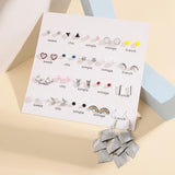 Maxbell Mixed Stud Earrings Set Ornaments Shiny for Women Men Birthday Valentines StyleC