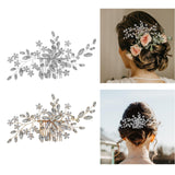Maxbell Rhinestone Bridal Hair Comb Hair Accessories for Bridesmaids Wedding Girls Argent