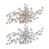 Maxbell Rhinestone Bridal Hair Comb Hair Accessories for Bridesmaids Wedding Girls Argent