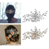 Maxbell Rhinestone Bridal Hair Comb Hair Accessories for Bridesmaids Wedding Girls Argent