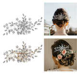 Maxbell Rhinestone Bridal Hair Comb Hair Accessories for Bridesmaids Wedding Girls Argent