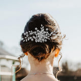 Maxbell Rhinestone Bridal Hair Comb Hair Accessories for Bridesmaids Wedding Girls Argent