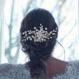 Maxbell Rhinestone Bridal Hair Comb Hair Accessories for Bridesmaids Wedding Girls Argent