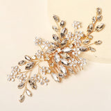 Maxbell Rhinestone Bridal Hair Comb Hair Accessories for Bridesmaids Wedding Girls Aureate