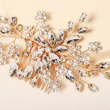 Maxbell Rhinestone Bridal Hair Comb Hair Accessories for Bridesmaids Wedding Girls Aureate