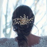 Maxbell Rhinestone Bridal Hair Comb Hair Accessories for Bridesmaids Wedding Girls Aureate