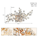 Maxbell Rhinestone Bridal Hair Comb Hair Accessories for Bridesmaids Wedding Girls Aureate