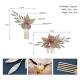 Maxbell Wedding Flower Hair Combs Set Bridesmaids Headpiece Handmade Bridal Headband