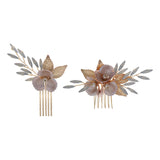 Maxbell Wedding Flower Hair Combs Set Bridesmaids Headpiece Handmade Bridal Headband