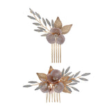 Maxbell Wedding Flower Hair Combs Set Bridesmaids Headpiece Handmade Bridal Headband