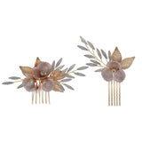 Maxbell Wedding Flower Hair Combs Set Bridesmaids Headpiece Handmade Bridal Headband