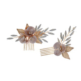 Maxbell Wedding Flower Hair Combs Set Bridesmaids Headpiece Handmade Bridal Headband